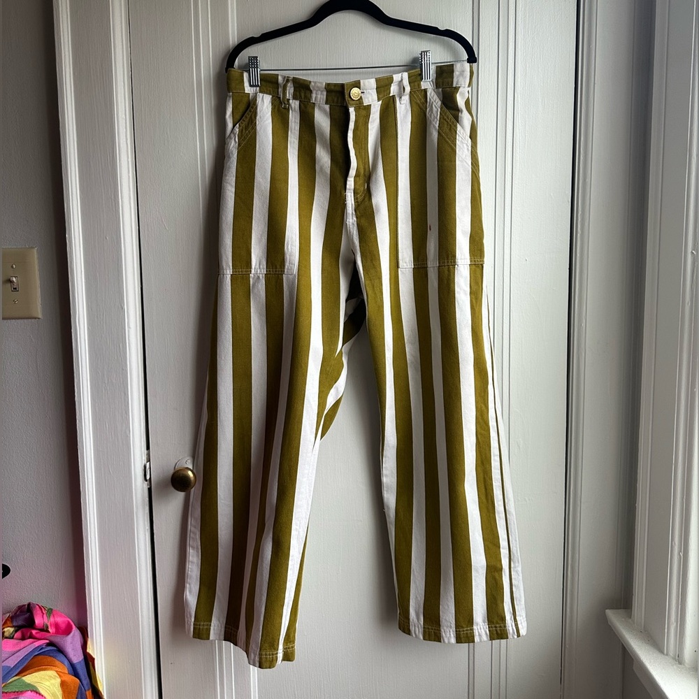 Big Bud Press Striped Olive and White work Pants